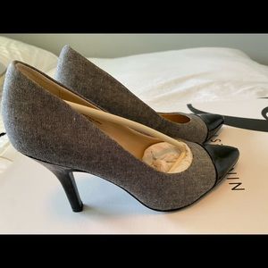 Nine West black and grey heels size 7